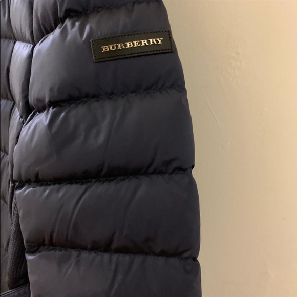 Burberry Navy Ashmoore quilted Goose Down Hoodie Coat size Large - Picture 11 of 13